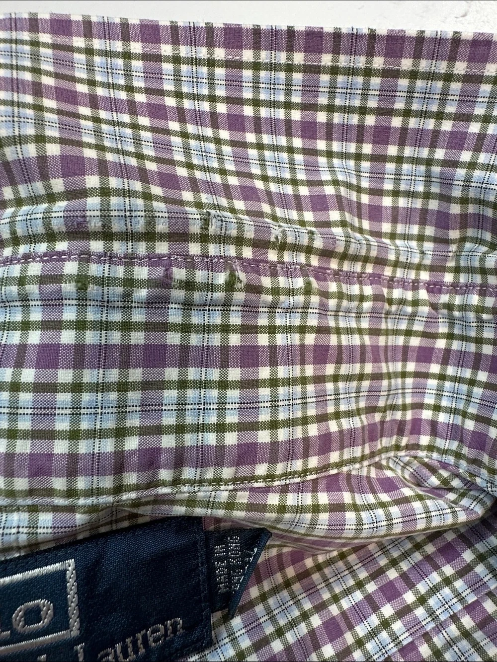 Polo by Ralph Lauren Regent Classic Fit Shirt, Purple Green White Plaid Cotton
